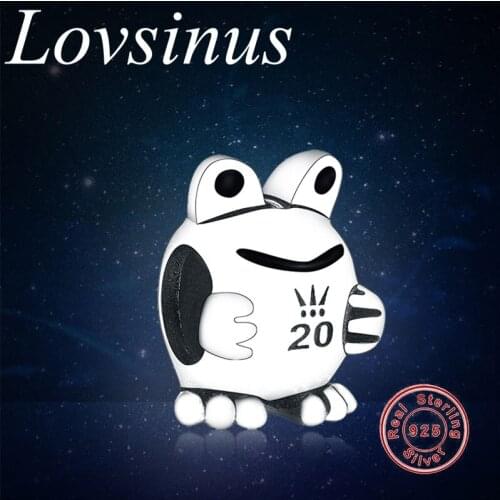 Fit Original European Charm Bracelet Real 925 Sterling Silver Frog 20th Crown Charm Dangle DIY Jewelry Making Necklace Berloque