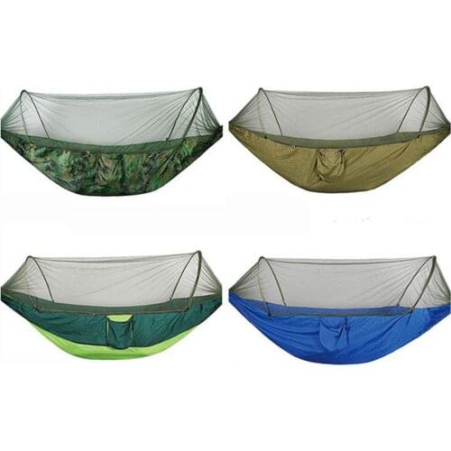 2person Portable Outdoor Camping Hammock With Bug Net High Strength Parachute Fabric Hanging Bed Hunting Sleeping Swing