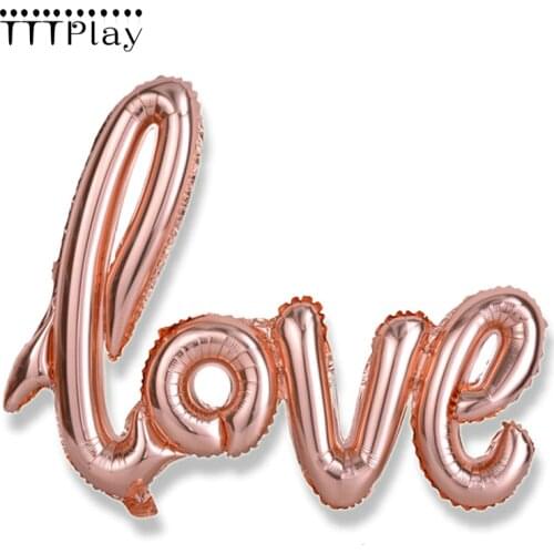 Romantic Wedding Decoration Ligatures Love Foil Balloons 108*64cm Big Rose Gold Ballon Bridal Shower Bachelorette Party Supplies