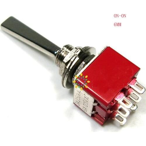 Sensor Switch Long Flat Handle 6 Pin ON-ON DPDT CQC UL ROHS Silvery Point Step New 24V Toggle Switch