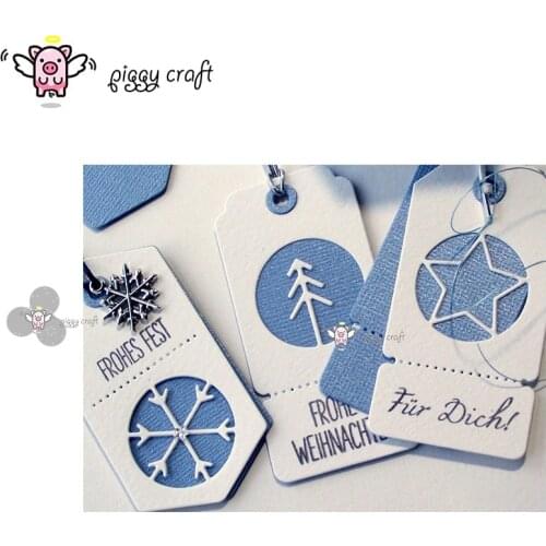 Piggy Craft metal cutting dies cut die mold 3Pcs Christmas tree circle Scrapbook paper craft knife mould blade punch stencils