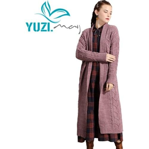 Sweater Women 2019 Yuzi.may Boho New Cotton Wool Women Cardigans Long Open Stitch Pink Blue Women Cardigans B9289 Sweaters