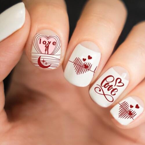 BEAUTYBIGBANG Valentines Day Nail Stamping Plates Unicorn Stamp Plate Nail Design Stencil Tools Nail Art Image Plate