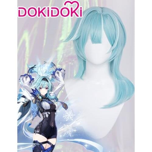DokiDoki Game Genshin Impact Cosplay Halloween Eula Cosplay Wig Genshin Impact Eula Cosplay Hair