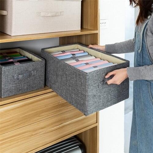 Large capacity household storage basket cloth box side handle sorting frame folding lidless storage box storage drawers