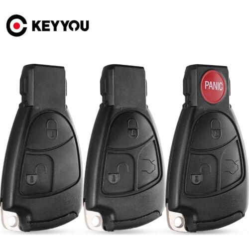 KEYYOU Replacement 3/4 Buttons Remote Control Car Key Shell For Mercedes Benz B C E ML S CLK CL Keyless Entry Key Fob Case Cover