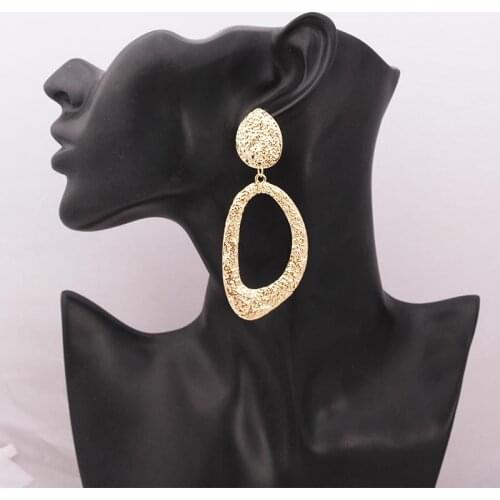 2020 Vintage Earrings Large Statement Earrings Geometric Gold Metal Drop Earrings for Women Trend Fashion Jewelry Brincos