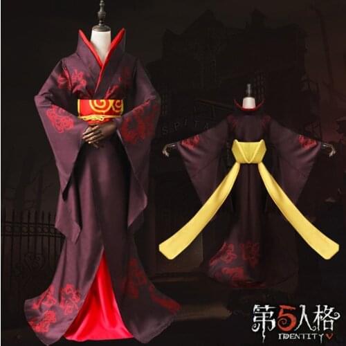 Game Identity V Cosplay Costume Red Butterfly Empress Michiko Kimono Dress Women Halloween Christmas Party Full Set Costume