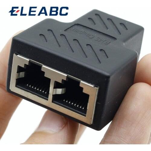 1pcs 1 To 2 Ways RJ45 LAN Ethernet Network Cable Female Splitter Connector Adapter