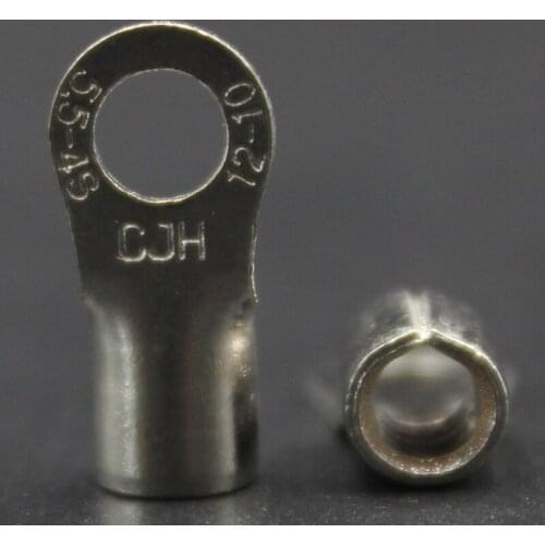 1000pcs/pack RNB5.5-4S Non-Insulated Ring Tongue Brass Terminals Cable Lug Wire Connector For AWG12-10