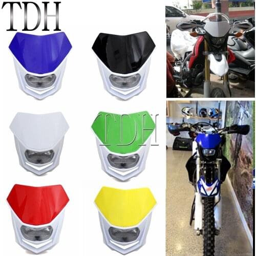 13 Colors Motorcycle Headlight Universal Motocross Dirt Bike Off-Road Enduro Headlamp Mask For Yamaha Honda Kawasaki Suzuki