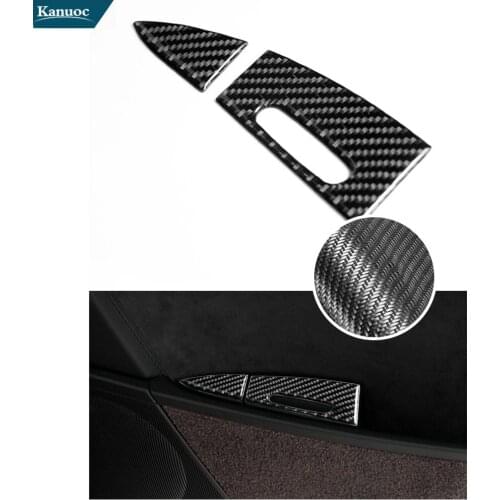 Car Stickers Carbon Fiber Cover Trim For Porsche Cayenne 2003-2010 Co-pilot Side Back Door Ashtray 2PCS Car Accessories