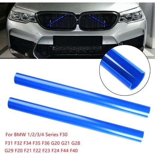 Support Bar Grille Trim Strips Simple Installation 2Pcs Blue For BMW F30 F31 F32 F33 F34 F35 No Deformation