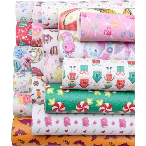 AHB 10pcs Mixed Vinyl Leather Sheets Random Shipping Faux Leather Fabric Set For Bows DIY Party Decor Accessories 22*30cm