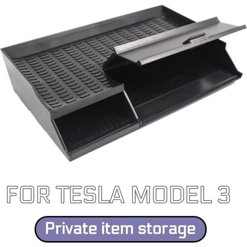 Car Central Armrest Box Stowing Tidying Glove Box Double Storey Non-Slip Car Organizer For Tesla Model 3 2018-2019