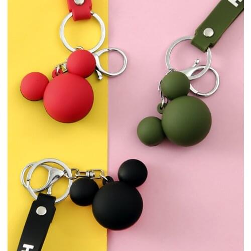 Disney Creative Cartoon Mickey Head Keychain Pendant Small Gift Cute Car Keychain Bag Accessories