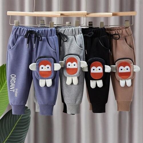 6-month-old-4-year-old boy cartoon pants spring and autumn pants sportswear casual fashion pants Penguin 3D cartoon pants