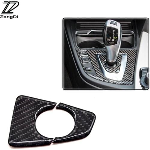 ZD Gears Shift Panel Interior Decorative Carbon Fiber Car Stickers For 3 Series BMW F30 F35 Accessories 3-Series GT 320i 328i