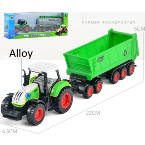 Children Metal With Plastic Detachable Emulational Farm Truck Toys Tractors Water Truck Inertial Car Kids Play Gift Set