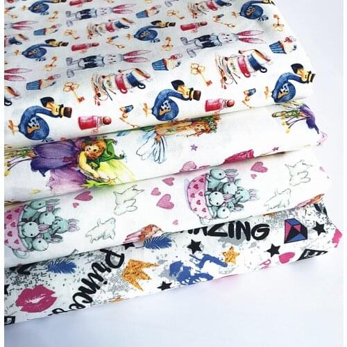 Ready Goods High Quality 100%cotton woven hat fabric Fairy princess desgin for girl bed sheet dress clothing DIY Pillow textile