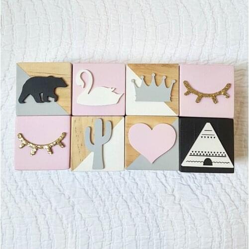 Creative Pine Wooden Swan/Polar Bear Block Cute Decoration for Baby Room Decal Thing Baby Room Home Decoration Accessories