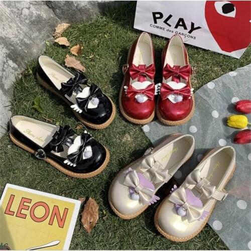 Lolita Heart Wings Shoes Kawaii Shoes Bowknot Goth Punk Platform Cosplay Shoes D856