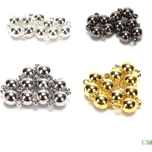 Magnetic Clasp Magnetic Lobster Clasps Buckle Hook Round Ball DIY Jewelry Making Findings 10pcs
