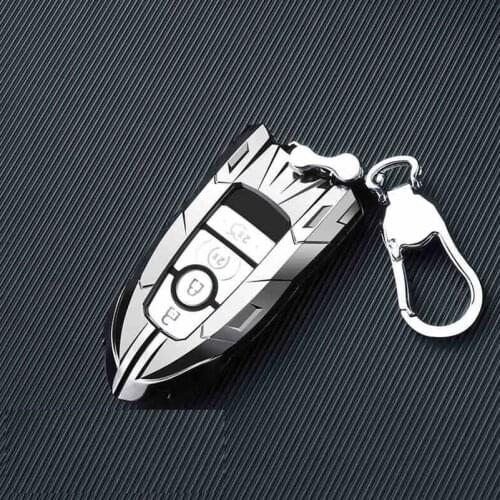 Metal Smart Car Key Case Cover Holder Shell Keychain Accessories For Ford F-150 Fusion Explorer Mustang Edge
