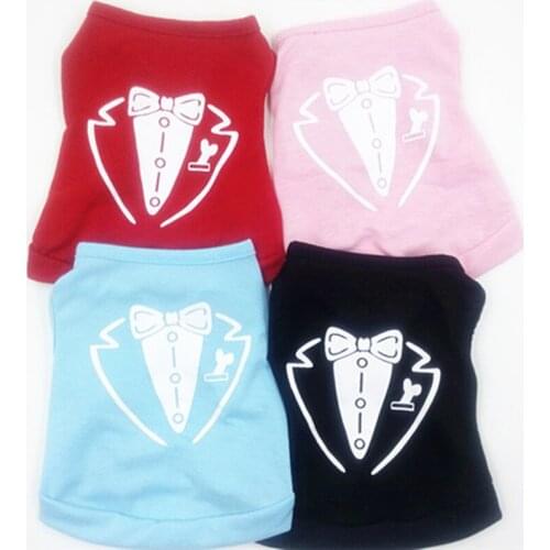 Fashion Pet Dog Vest 4 Colors Pet Dog Cat Cute T-Shirt Dog Vest Summer Cotton Clothes Puppy Apparel Puppy Summer Vest