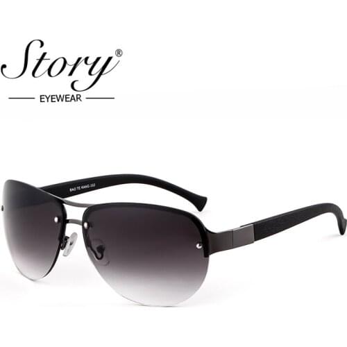 STORY fashion double bridge metal pilot sunglasses men 2019 brand designer vintage personality male driving eyeglasses B202