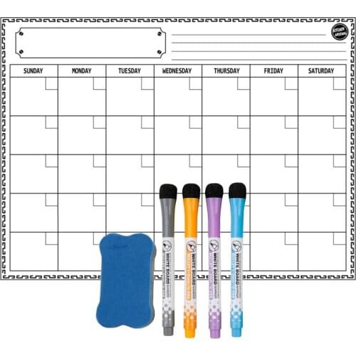 Soft Magnetic Fridge Wall Sticker Weekly Monthly Planner Calendar Whiteboard Markers Whiteboard Notes Message Drawing Wall Board