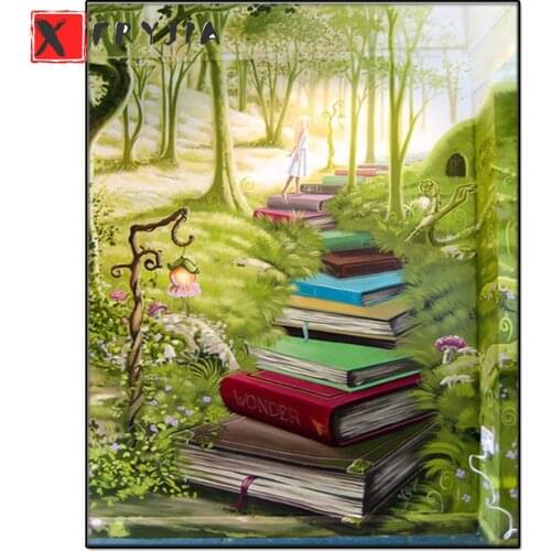 Full Square Round Diamond Painting Kit Book Landscape 5D Diamond Embroidery Sale Mosaic icon Picture Of Rhinestones Room Decor