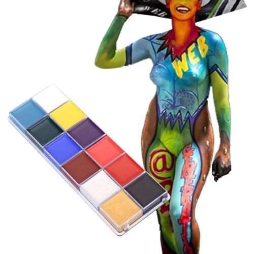 12Colors Face Body Art Painting Body Paint Oil Painting Tattoo Makeup Cosmetic Bodypainting Halloween Party