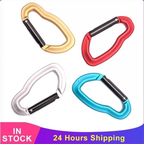 Outdoor Multifunctional Climbing Aluminium Alloy D Shape Buckle Carabiner Survial Key Practical Ear Hook Keychain D-hook