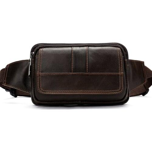 2021 New for Man Belt Pouch Phone Hip Bum Bags Belts Travel Waist Packs Mens Waist Bag Leather Male Fanny Pack Mens Belt Bag