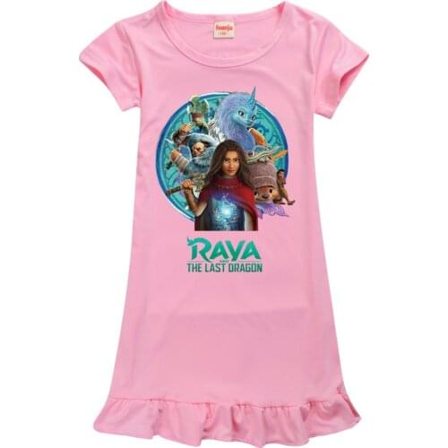 Raya and the last dragon Dress Summer Baby Dress Beautiful Fashion A-Line Cotton Children Soft Clothes Kids sleepwear Clothing