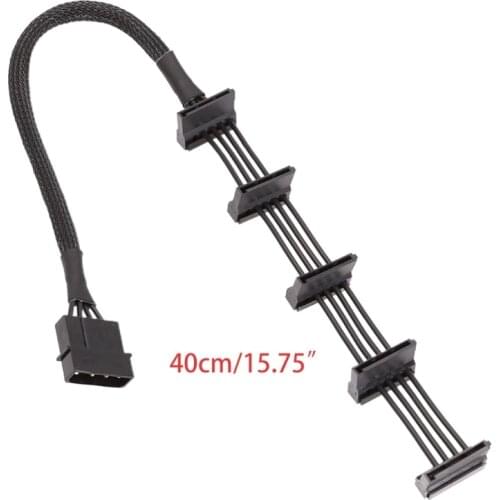 High Quality 1 Pcs Practical Durable PC Server 4 pins IDE Molex 1 to 5 SATA Cabl