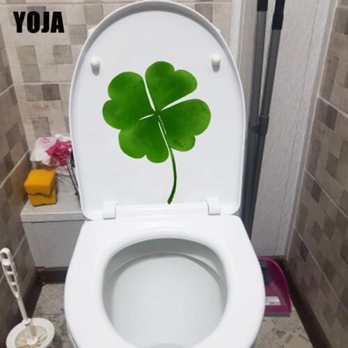 YOJA 16.8*22.3CM Green Plant Clover Fresh Bathroom Decor Toilet Sticker Home Wall Decal T1-0915