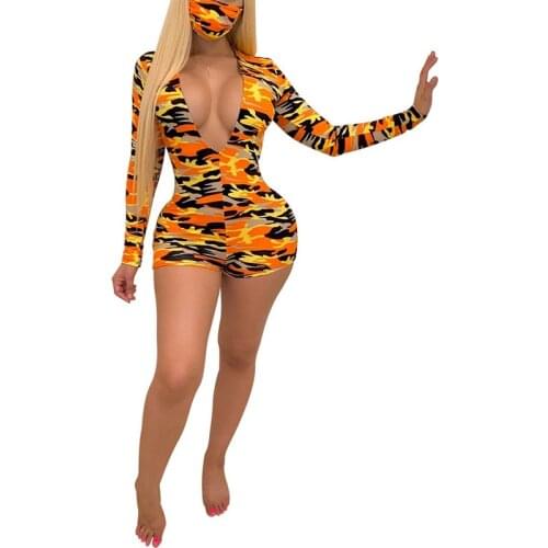 Womens Casual Sportswear Deep V Neck Romper Sexy Long Sleeve Bodycon Party Jumpsuit Gym Yoga Sport Clothes For Women