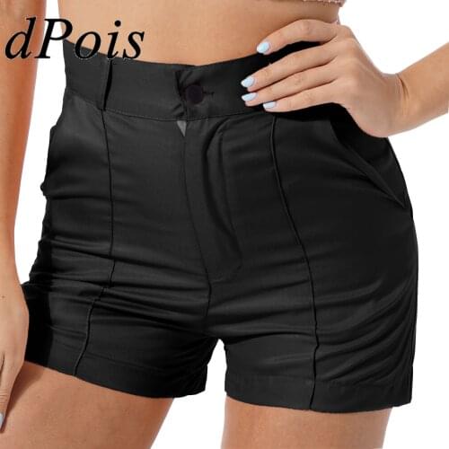Womens Casual Shorts Summer Fashion Women Solid Color High Waist Shorts Sexy Ladies Office Work OL Dress Shorts Mujer Clubwear