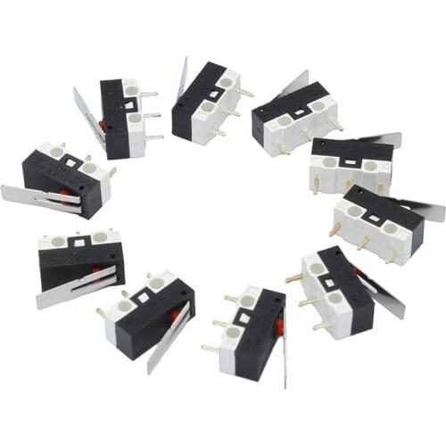 10Pcs AC 125V 1A SPDT 1NO 1NC Momentary Long Hinge Lever Micro Switch
