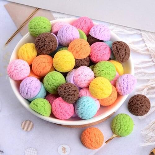 10pcs/lot simulation scoop of ice cream 18mm resin flat back cabochon for DIY craft DIY wedding decorations dollhouse christmas