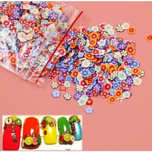 1000Pcs/Pack DIY Material Crystal Soil Soft Clay Fruit Slices Decrations Home Decor Ornaments Nails Art Tools
