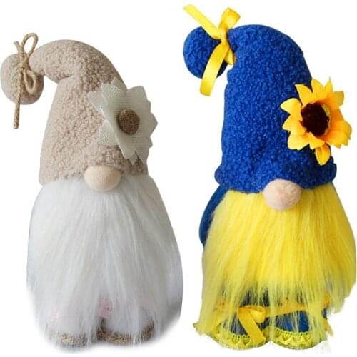 2 Pcs Summer Gnome Plush Bee Day Swedish Dwarf Figurines With Sunflower Decor Stuffed Ornament For Kitchen Home