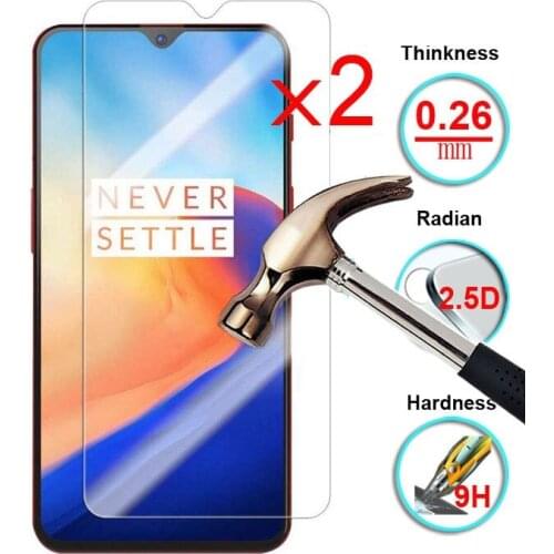 2Pcs/Lot 100% Genuine Premium Tempered Glass For OnePlus 7 Tempered Glass Screen Protector Film Anti-Scratch Coverage