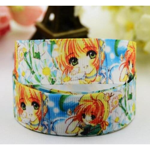 22mm 25mm 38mm 75mm Ruban satin Cardcaptor Sakura Cartoon Character printed Grosgrain Ribbon party decoration X-00579 10 Yards