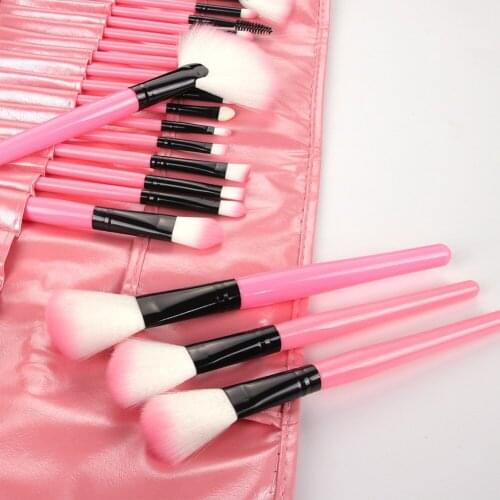 24pcs Professional Travel Gift Bag Shadows Blending Face Synthetic Foundation Cosmetic Tool Makeup Brush Set Reusable With Case