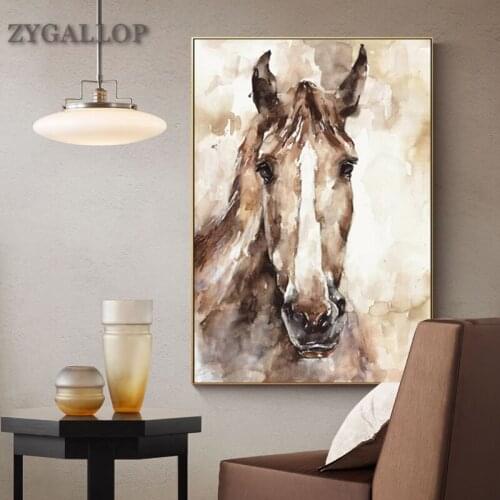 Abstract Horse Oil Painting Animal Canvas Poster Print Modern Wall Art Pictures For Living Room Decor Wall Painting Frameless
