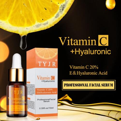 Anti-Aging Vitamin C Hyaluronic Acid Serum Anti Wrinkle Firming Facial Essence Serum Freckle Whitening Speckle Fade Dark Spots