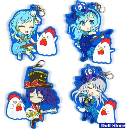 BanG Dream! Japanese anime figure rubber Silicone mobile phone charms/keychain D292